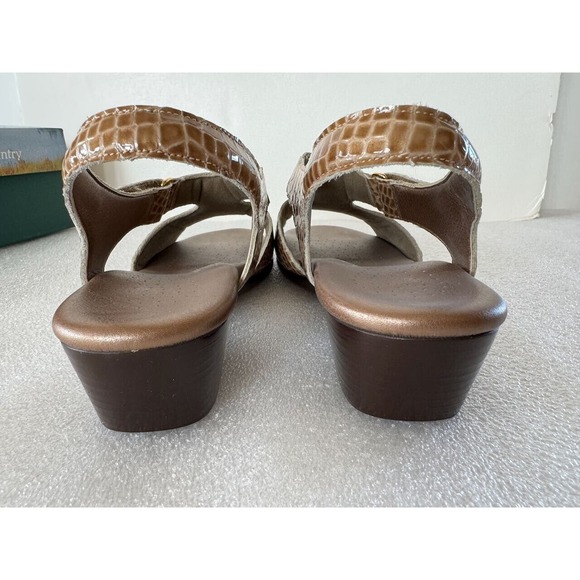NEW SAS Suntimer-C Beige Croc Leather Tripad Comfort Sandals Sz 10.5N - Picture 6 of 8